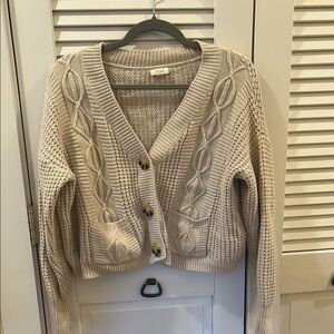 Saba Women's Cream Cable Knit Sweater